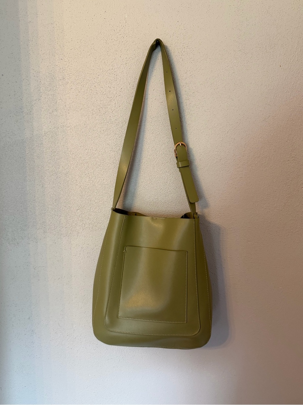 Urban Expressions Olive Green Faux Leather Shoulder Bag